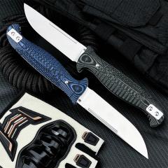 Russia Crawler Folding Blade Knife 4.61" D2 Blade, G10 Handles