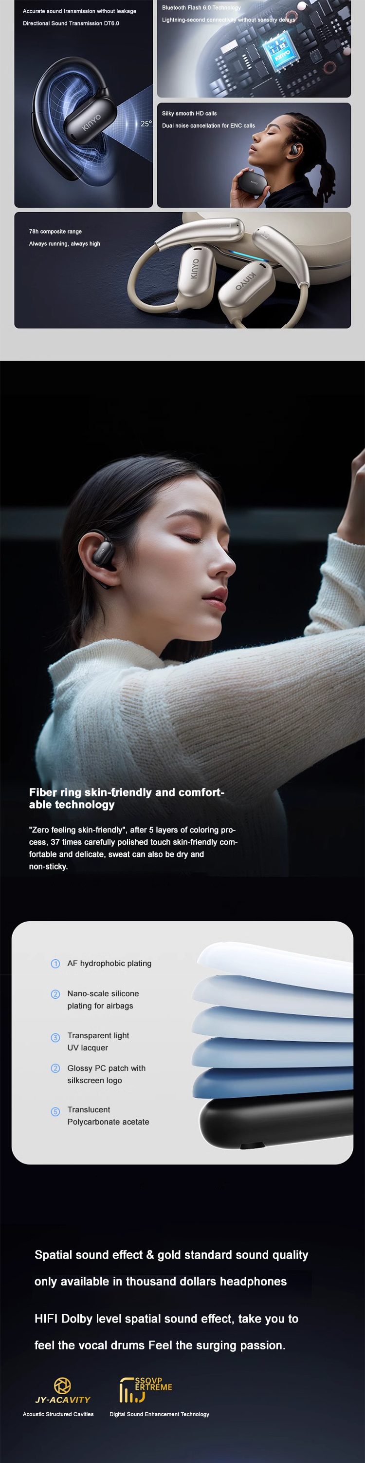 Kinglucky i39 Open Ear Wireless Headphones