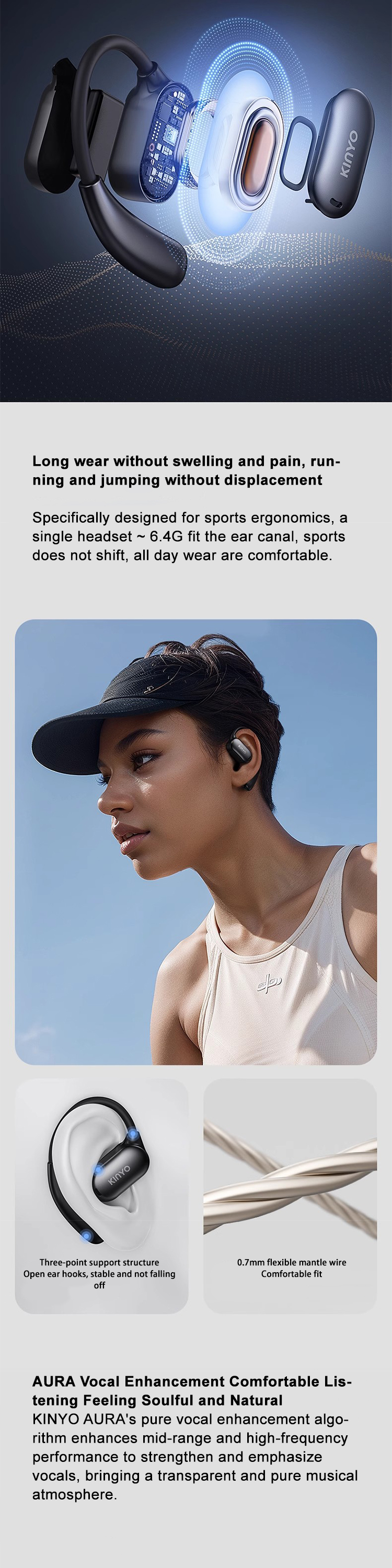 Kinglucky i39 Open Ear Wireless Headphones