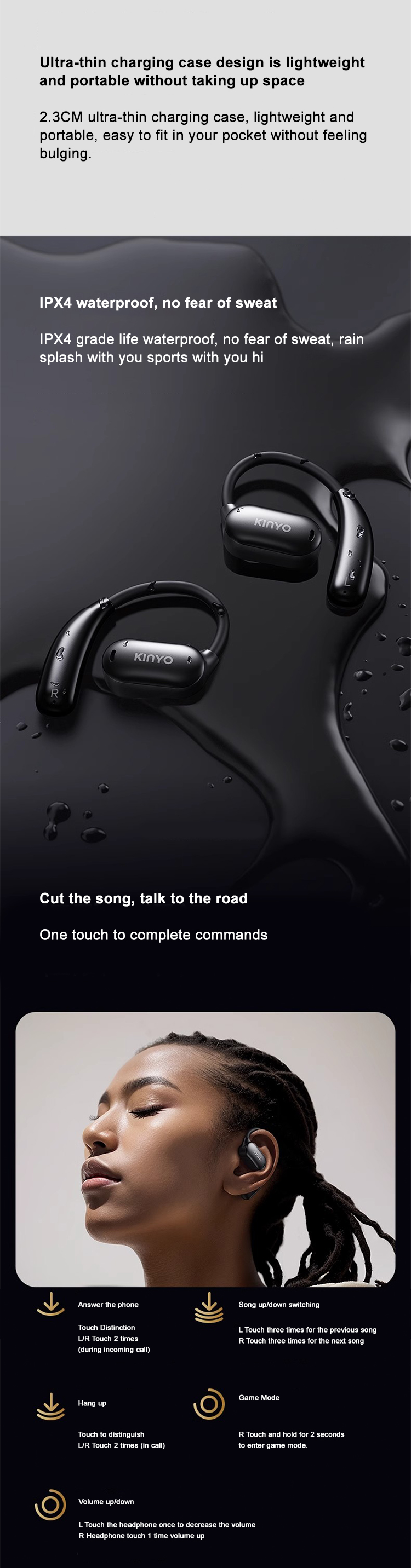 Kinglucky i39 Open Ear Wireless Headphones