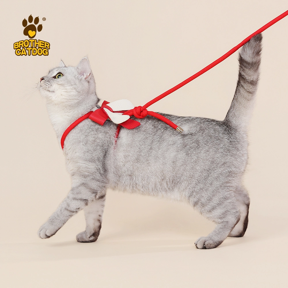 Brother Cat Dog Escape-Proof Cat Harness | Adjustable Leather Vest Harness for Walking | Secure Fit
