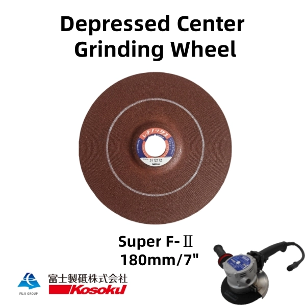 FUJI 180MM Super F2 Depressed center grinding wheel for heavy duty work
