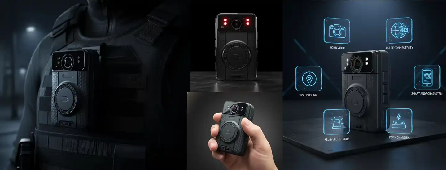 4G body worn camera, one-click recording video by body worn camera, infrared night vision body worn camera for Law enforcement live streaming