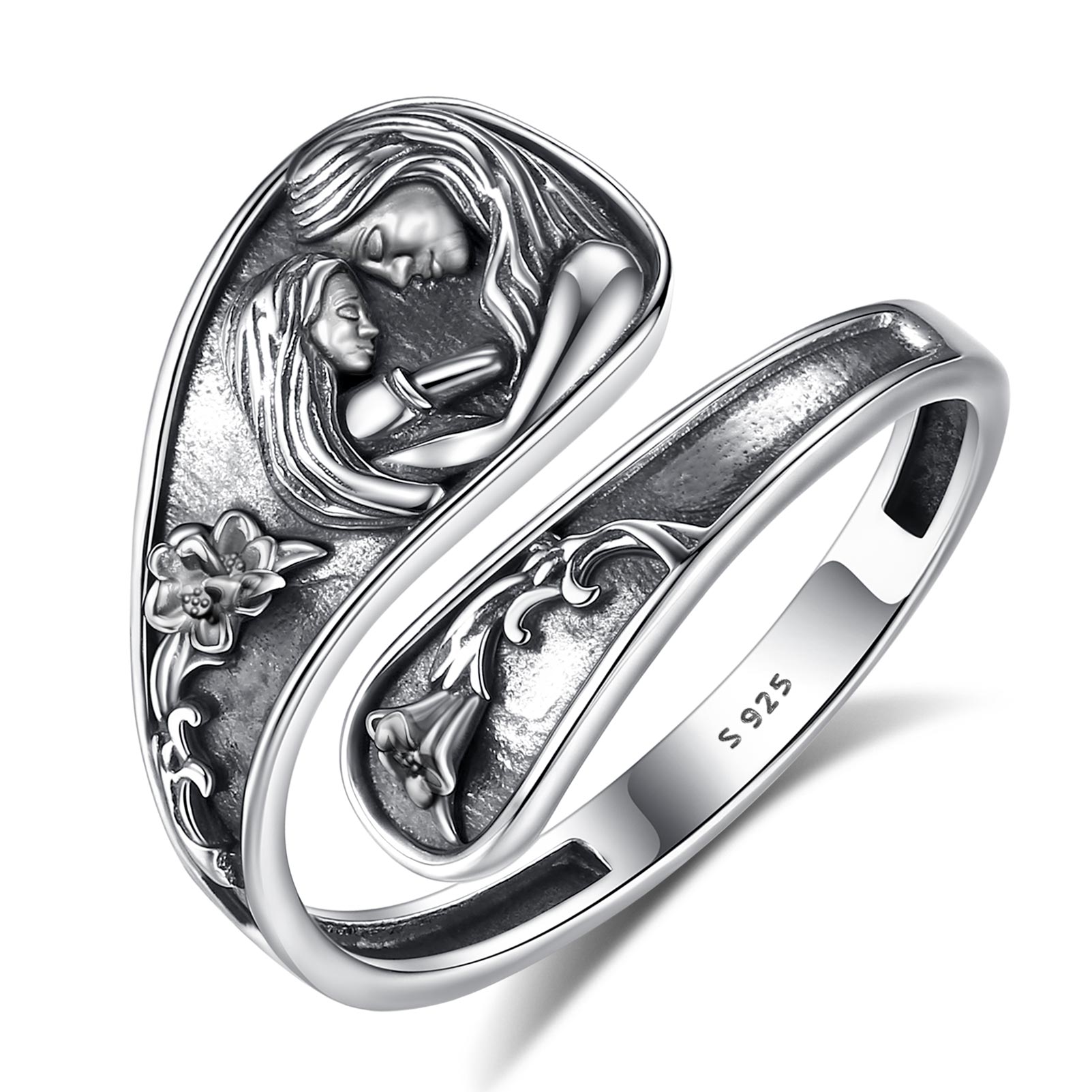 925 sterling silver mother daughter ring hypoallergenic