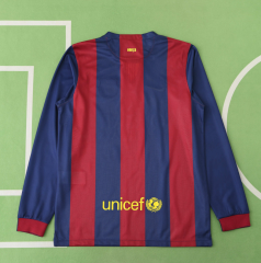 14 15 barcelona home retro long sleeve soccer jersey