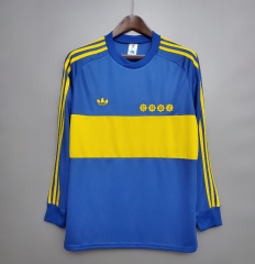 retro 81 82 boca juniors home long sleeve jersey