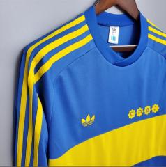 retro 81 82 boca juniors home long sleeve jersey