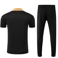 25 26 Barcelona training suit short sleeve black jacketsuit S-2XL