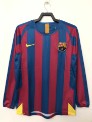 05 06 barcelona home retro long sleeve soccer jersey