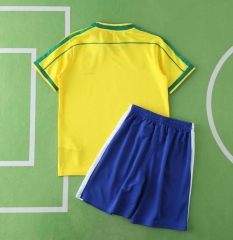 retro 1998 Brazil home jersey kids kit size 16-28