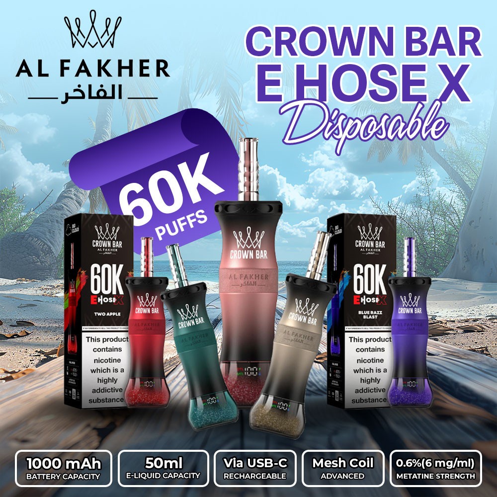Al Fakher Crown Bar 60000 E-Hose X Disposable Vape EU Warehouse Fast Shipping Vape