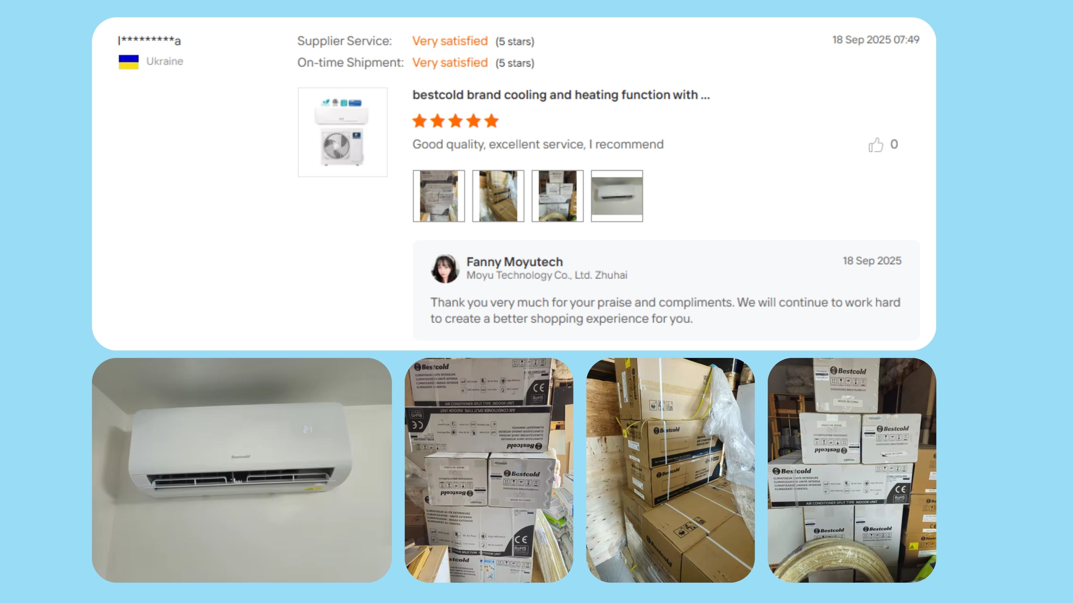 Real buyer feedback reflecting communication and order fulfillment