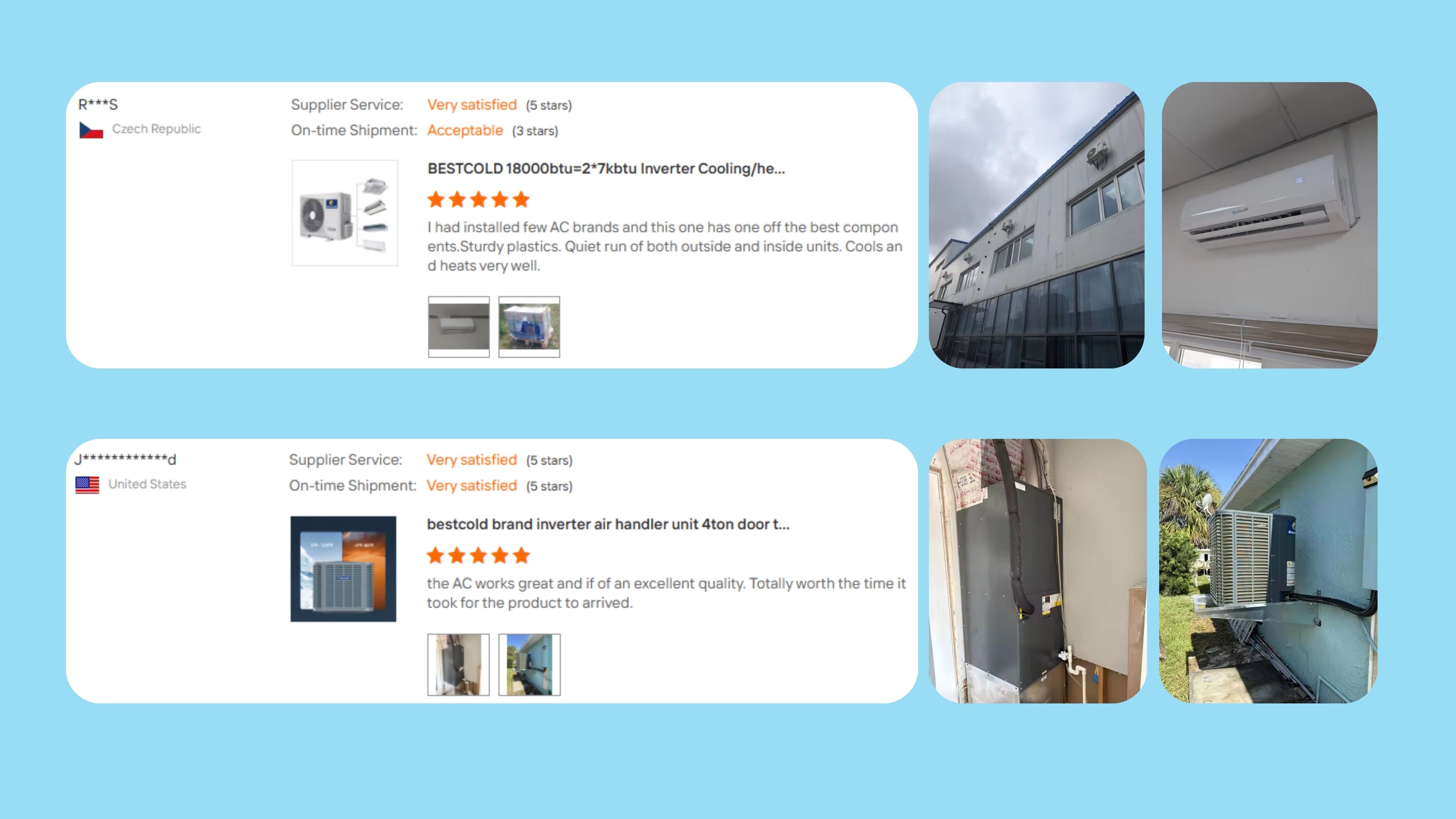 Feedback from a customer after receiving and evaluating the order