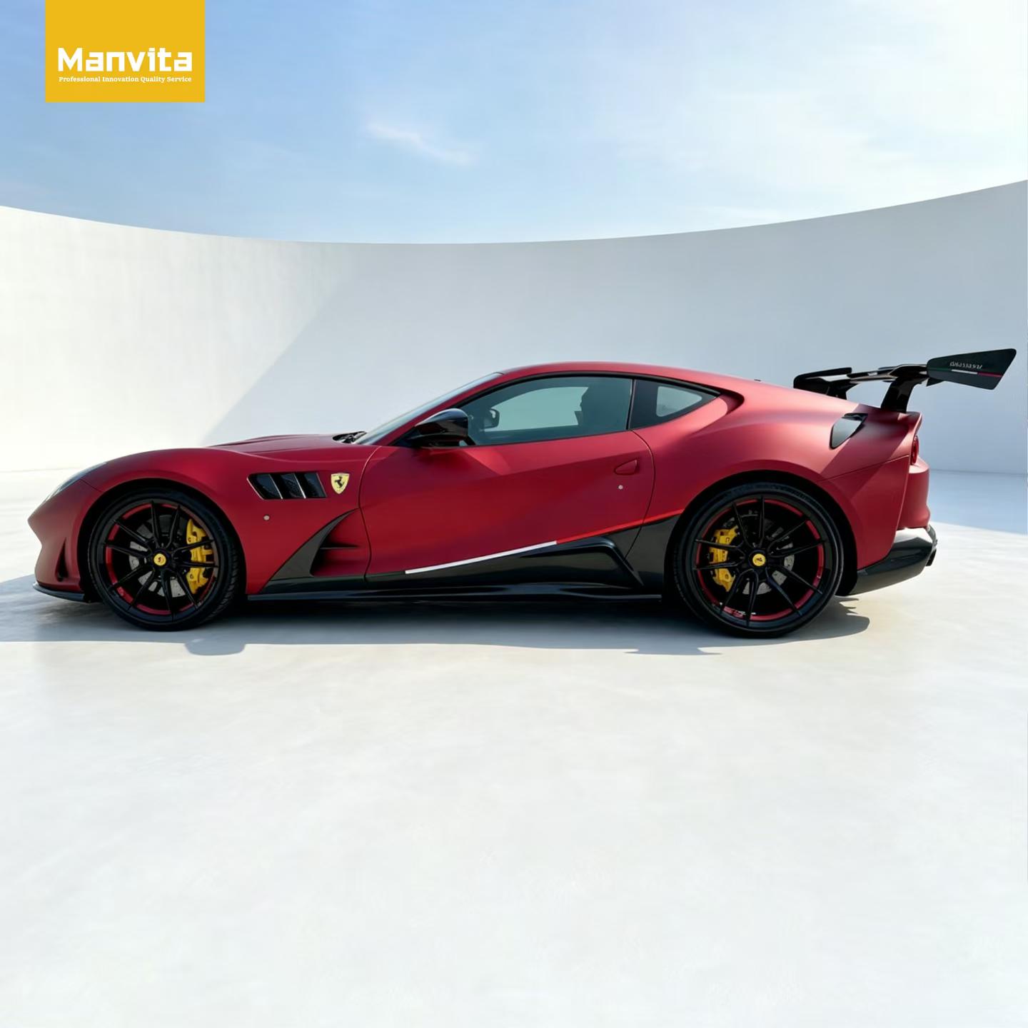 Ferrari 812 carbon fiber side skirts installation