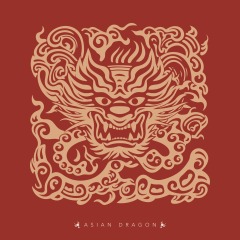 Chinese Dragon Head (Phoenix-Comb) Red-Yellow Wallpaper