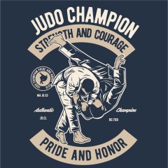 Japanese Judo Promotion: Classic Throw with Slogan
