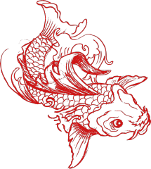 Chinese Phoenix Feather Koi Fish Decorative Wallpaper Pattern - Mythical Grace Motif