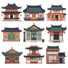 Collection of 9 Sets of Patterns of Traditional Ancient Jiangnan Folk Houses in China