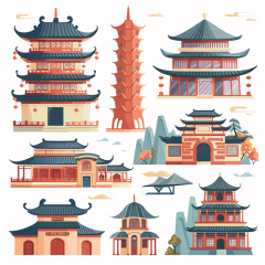 Collection of Chinese Traditional Temple - Style Architecture Patterns