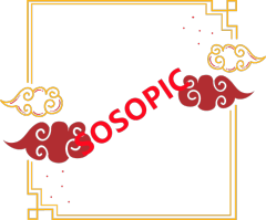 Chinese Traditional Style Square Border with Golden and Red Auspicious Cloud Patterns