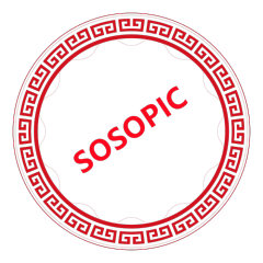 Chinese Red Circular Border Design with Classical Patterns