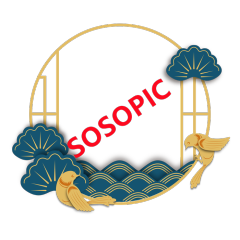 Chinese Traditional Circular Border Design Template with Window - Pane Background, Golden Larks and Platycodons
