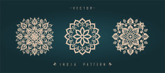 Indian Textile Mirror Work Radiance Mandala Set
