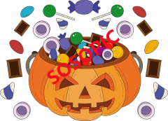 Halloween Party Design – Playful Icons with Candies, Hats & Stars