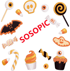 Halloween Sweet Parade Pattern – Candy Icons in Fun Cartoon Style