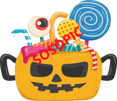 Halloween Candy Delight – Whimsical Sweet Treats Pattern with Playful Illustrations