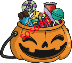 Halloween Night Delight – Party Background with Candy & Iconic Treats