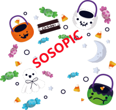 Halloween Pumpkin Party Background – Festive Vector Pattern with Ghosts & Candies