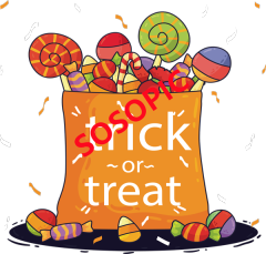 Halloween Sugar Rush – Decorative Wallpaper with Cartoon Candy Icons