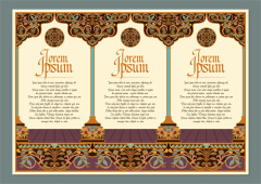 South-East Asian Decorative Wallpaper – Pattern 128: Buddhist Temple & Ornate Frame