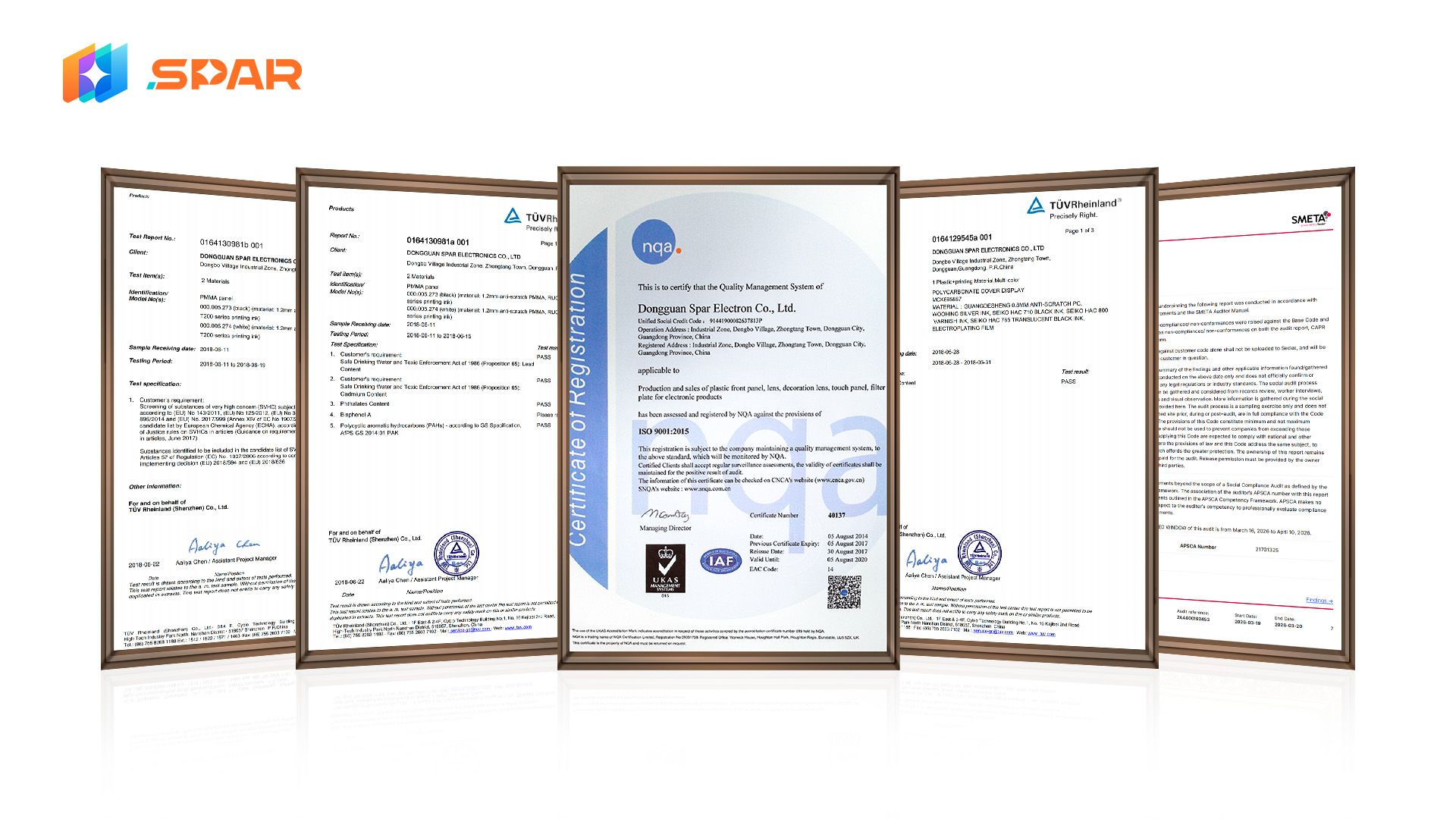 Spar Panel Licenses and Certificates