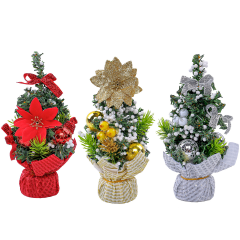 圣诞树20CM迷你套餐桌面摆件儿童礼物小号装饰品圣诞球批发