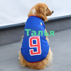 春夏大中小型犬金毛萨摩狗狗猫咪宠物网眼背心世界杯篮球衣服用品