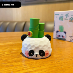 百茂原创一植千金树脂摆件女创意精致柴犬熊猫公仔桌面装饰品摆件