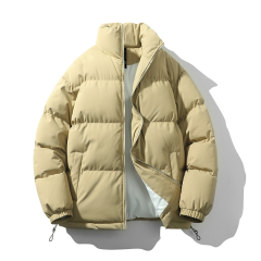 跨境定制立领棉服男女同款冬季加厚宽松棉袄情侣款纯色面包服棉衣