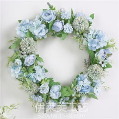 【5色可选】 仿真花环门饰墙饰牡丹花环花艺装饰婚庆挂饰绣球春季