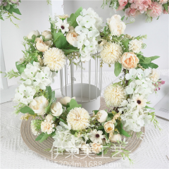 【5色可选】 仿真花环门饰墙饰牡丹花环花艺装饰婚庆挂饰绣球春季