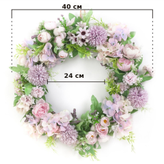【5色可选】 仿真花环门饰墙饰牡丹花环花艺装饰婚庆挂饰绣球春季