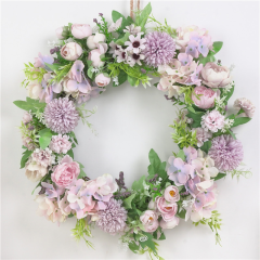【5色可选】 仿真花环门饰墙饰牡丹花环花艺装饰婚庆挂饰绣球春季