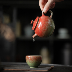 郎红釉窑口主人杯茶杯单个功夫茶杯个人专用高端茶盏女士品茗杯