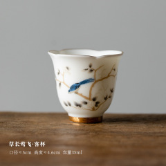 德化羊脂玉好白瓷高档主人杯品茗杯客杯单个家用陶瓷功夫茶具