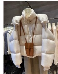 韩版长袖加厚连帽仿白鸭绒短款羽绒棉服女爆款小个外套2024冬外套
