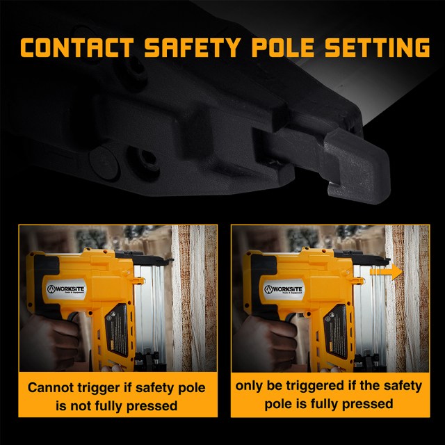 WORKSITE 2-In-1 Cordless Nailer Stapler 18 Gauge 20V Battery Power Portable Flooring Roofing Framing Palm Nail Gun