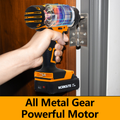 WORKSITE 20V Cordless Impact Driver 1/4" Handheld Portable Battery Power 180Nm(1590 in-lbs) Screwing Tools