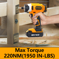 WORKSITE 20V Cordless Impact Driver 1/4" Handheld Portable Battery Power 180Nm(1590 in-lbs) Screwing Tools