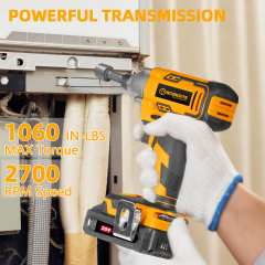 WORKSITE Cordless Impact Driver 1/4" Compact Power Handheld Drivers,1060 In-Lbs Torque,Variable Speed 2700 RPM,Rechargable Battery & Charger